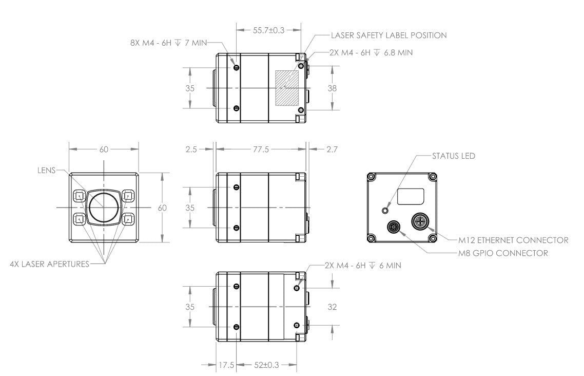 LUCID Vision Labs Helios2+ Time of Flight (ToF) 3Dカメラ HTP003S-001
